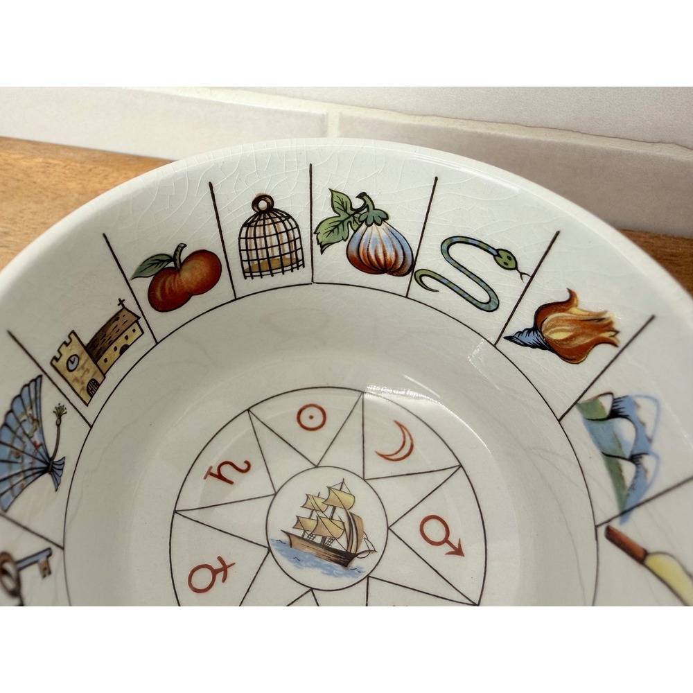 Jon Anton Taltos Fortune Telling Teacup Ironstone White Vintage Mystical Symbols - Picture 4 of 11